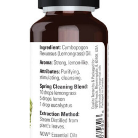 Óleo De Capim Limão 30ml Now Foods Lemongrass Oil Puro 5un - Imagem 5