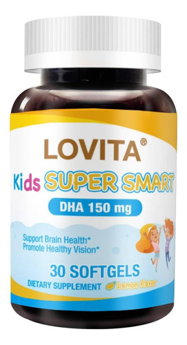 Lovita Kids Super Smart, Ômega-3 Para Crianças, 180 Mg Tot