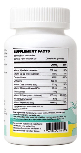 Goma Multivitamínica Diária Para Adultos Mewd Que Inclui L-t - Imagem 6