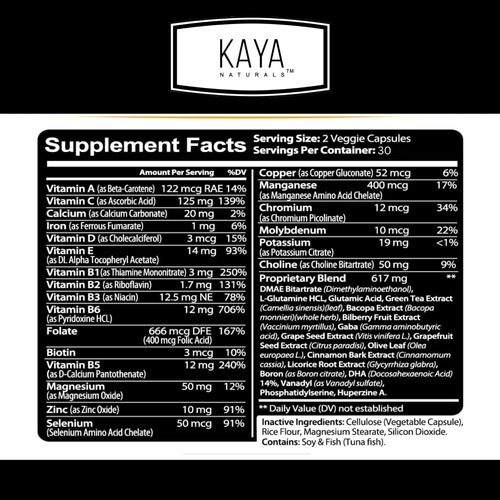 Kaya Naturals - Neuro Cérebro Para Memória E Foco - Cápsula - Imagem 2