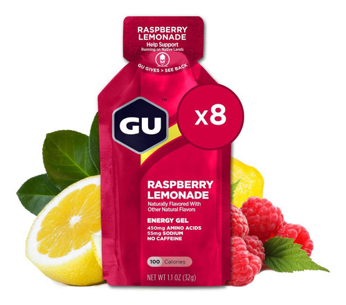 Gu Energy Original Sports Nutren Energy Gel, 8-count, Vegan,