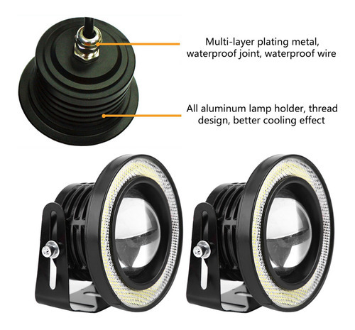 Luzes Universais Angel Eyes, 2 Unidades, 10 W, Led Cob Dayti - Imagem 7