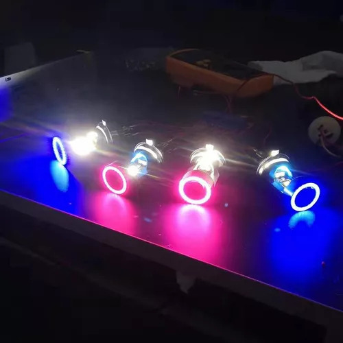 Farol Grande Led Universal Para Motocicleta Olho De Anjo H4 - Imagem 4