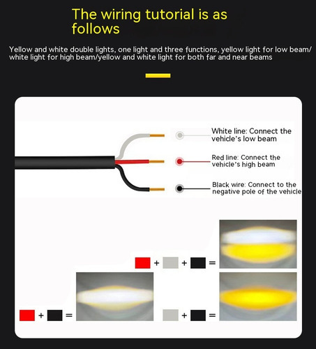 Farol Auxiliar De Led Para Motocicletas, Bicolor Amarelo-bra - Imagem 8