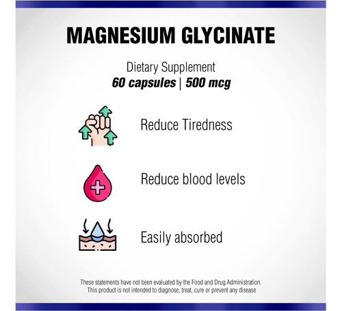 Cápsulas De Glicinato De Magnésio 500 Mg Da Natural Systems. - Imagem 2