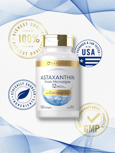 Suplemento Carlyle Astaxantina 12 Mg 120 Cápsulas Gelatinosa - Imagem 5