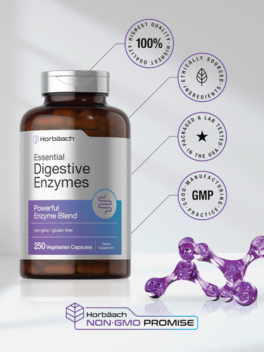 Enzimas Digestivas Essenciais Horbäach | 250 Cápsulas | Mist - Imagem 6