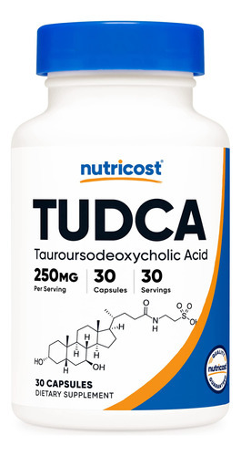 Suplemento Nutricost Tuca 250mg 30 Cápsulas Tauroursodeoxyc