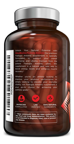 Omnibiotics Fadogia Agrestis 600 Mg Por Porção (180 Cápsulas - Imagem 3