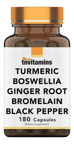 Tnvitamins Complexo De Cúrcuma E Boswellia (180 Cápsulas) Co