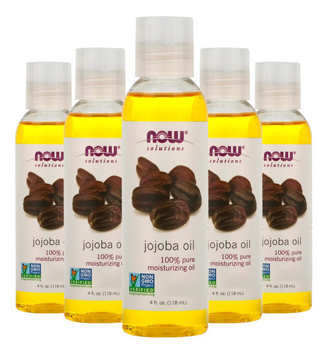 Óleo De Jojoba 118ml Now Foods Hidratante 100% Puro 5un
