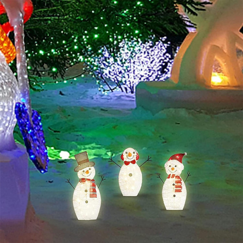 6 Peças De Luzes De Jardim De Boneco De Neve De Natal Rena - Imagem 6