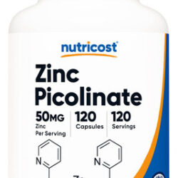 Suplemento Nutricost Picolinato De Zinco 50mg 120 Cápsulas