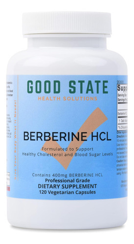 Bom Estado Berberina Hcl 400mg, 120 Cápsulas Vegetarianas