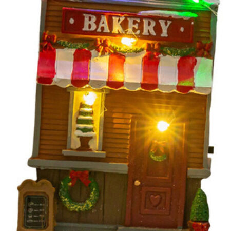 Musical Iluminado Natal Aldeia Casa Estatueta Decoração De - Imagem 5