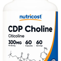 Suplemento Nutricost Cdp Colina (citicolina) 300 Mg 60 Cápsu