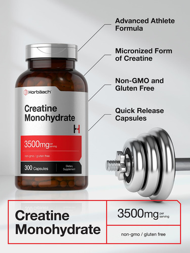 Suplemento Horbäach Cápsulas De Creatina Monohidratada 3500m - Imagem 3