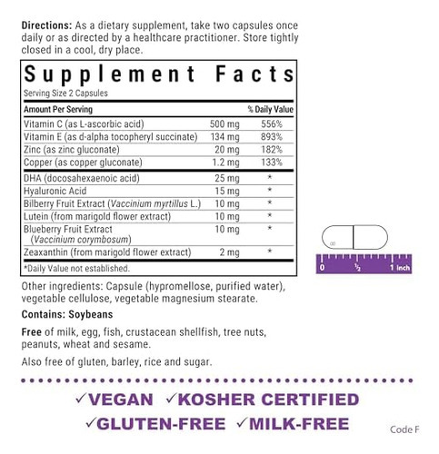 Bluebonnet Nutrition Eye Care Macular & Blue, Eye Health & B - Imagem 3