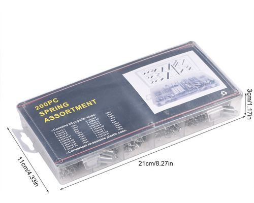 200 Pçs/set 20 Tamanhos Extensão Compressão Mola Variedade - Imagem 4