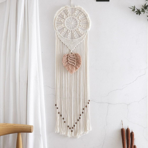 Macrame Dream Catcher Grande Boho Pendurado Na Parede Tecido - Imagem 2