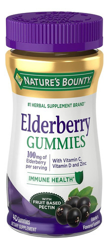 Gomas De Sabugueiro Natures Bounty, Suporte Imunológico, Con