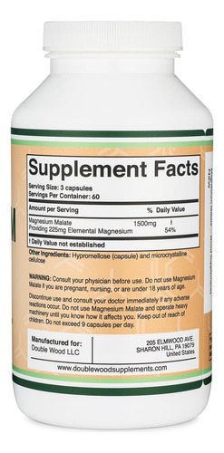 Cápsulas De Malato De Magnésio (contagem De 180) - 1.500 Mg - Imagem 3