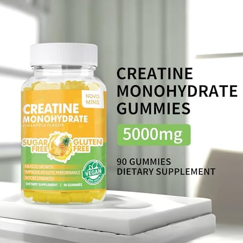 Gomas De Monohidrato De Creatina Novomins 5000mg Para Homens - Imagem 6