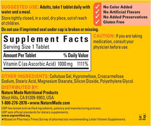 Comprimidos De Vitamina C De 1000 Mg Da Nature Made, Contage - Imagem 5