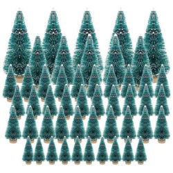 50pcs Miniatura Artificial Árvore De Natal Pequena Neve Gead