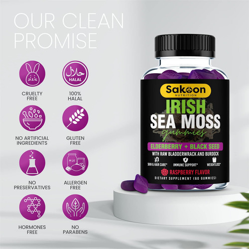 Sakoon Nutrition Gomas De Musgo Do Mar Irlandês E Óleo De Se - Imagem 7