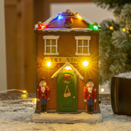 Musical Iluminado Natal Aldeia Casa Estatueta Decoração De - Imagem 26
