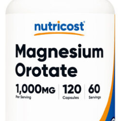 Suplemento Nutricost Orotato De Magnésio 1000mg 120 Cápsulas