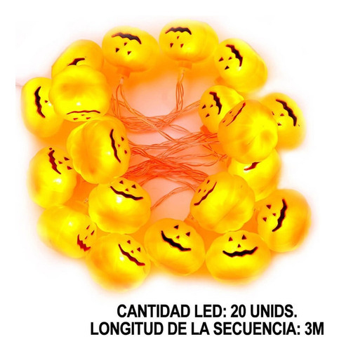 Cordão Luz Led Luminaria Abajur Bola Abóbora Halloween - Imagem 5