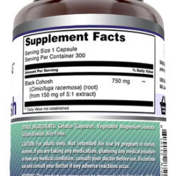 Suplemento De Black Cohosh De Fórmulas Incríveis | 750mg | 3