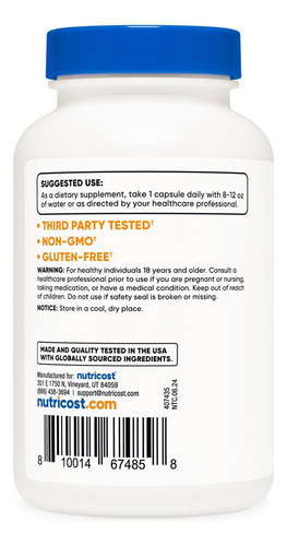 Cápsulas De Boro Nutricost 10mg, 240 Cápsulas Vegetarianas, - Imagem 4