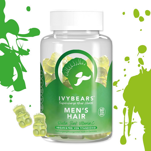 Gomas De Vitaminas Para Cabelo Masculino Ivybears | Biotina, - Imagem 2