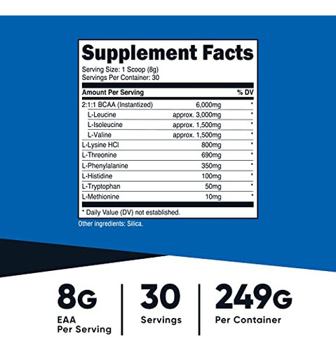 Eaa Powder Nutricost 30 Porções De Aminoácidos Essenciais - Imagem 2