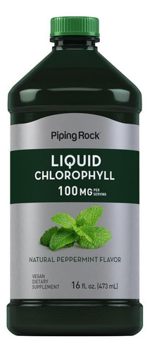 Gotas Líquidas De Clorofila De Piping Rock 100mg | 16 Onças