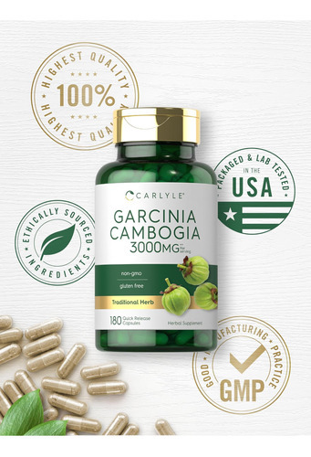 Carlyle Garcinia Cambogia 3000mg | 180 Cápsulas | Extrato De - Imagem 6