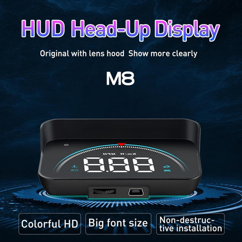 M8 Hud Head Up Hud Display De De De Velocidade Para-brisa Do - Imagem 6