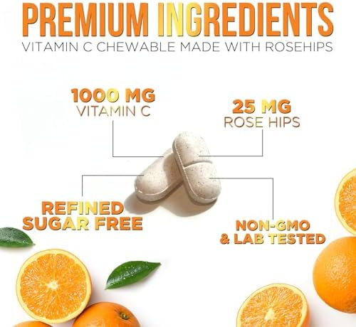 Vitamina C De Força Extra 1000 Mg - Vita C Mastigável Para S - Imagem 3