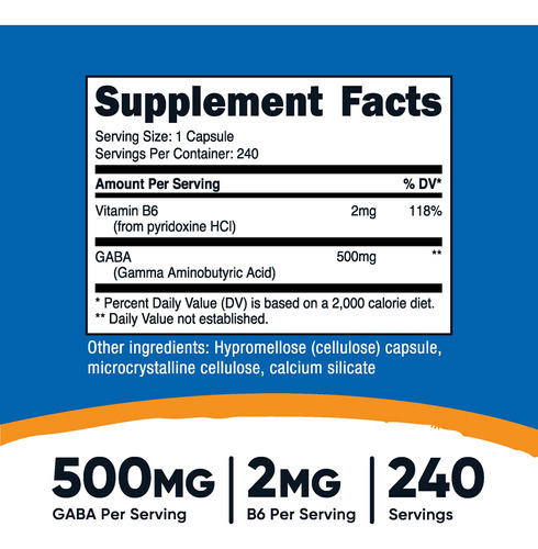 Suplemento Nutricost Gaba (ácido Gama-aminobutírico) + Vitam - Imagem 3