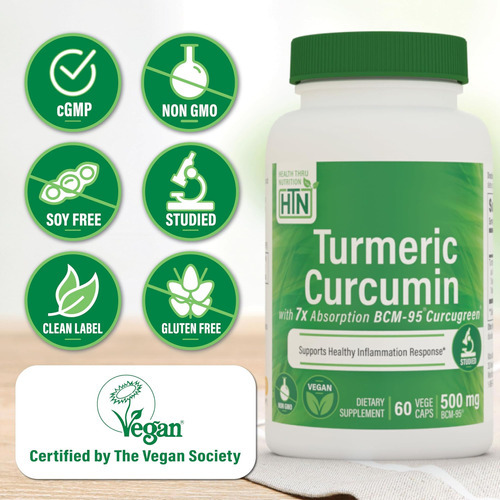 Saúde Através Da Nutrição Complexo De Curcumina 500mg | Como - Imagem 3