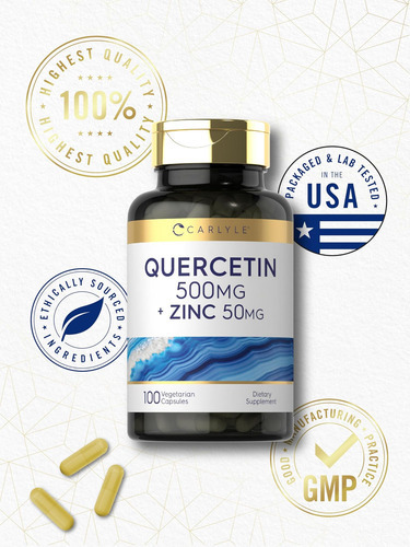 Cápsulas De Carlyle Quercetina 500mg | Com 50mg De Zinco | 1 - Imagem 6