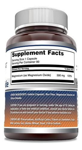 Fórmulas Incríveis Suplemento De Óxido De Magnésio 500mg 90 - Imagem 3