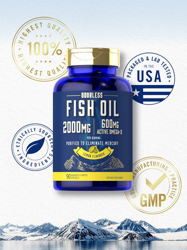 Suplemento De Óleo De Peixe Carlyle 2000 Mg | 600 Mg De Ômeg - Imagem 6
