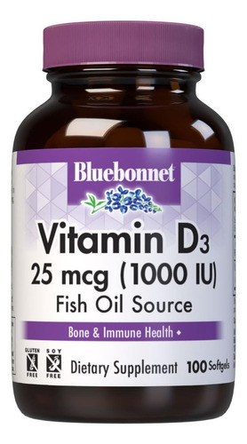 Bluebonnet Nutrition Vitamina Diu Softgels, Auxilia No Cresc