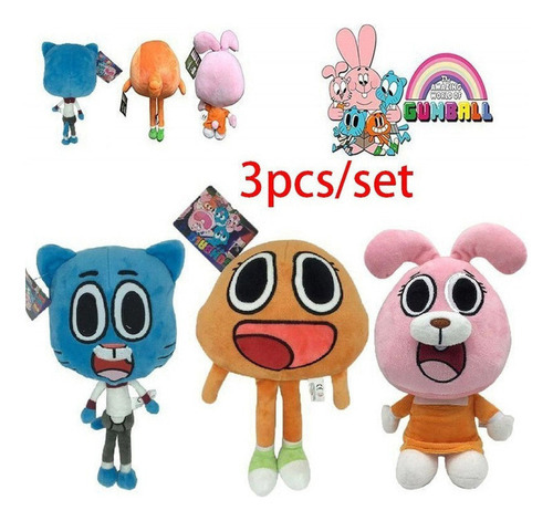 Boneca Gumball De Pelúcia Incredible World New De 3 Peças - Imagem 2
