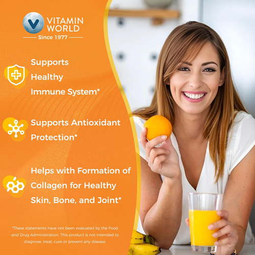 Vitamin World Vitamina C 1000 Mg Com Bioflavonóides, Suporte - Imagem 4