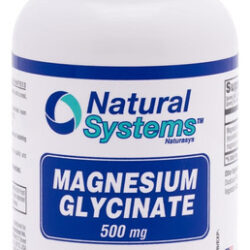 Cápsulas De Glicinato De Magnésio 500 Mg Da Natural Systems.